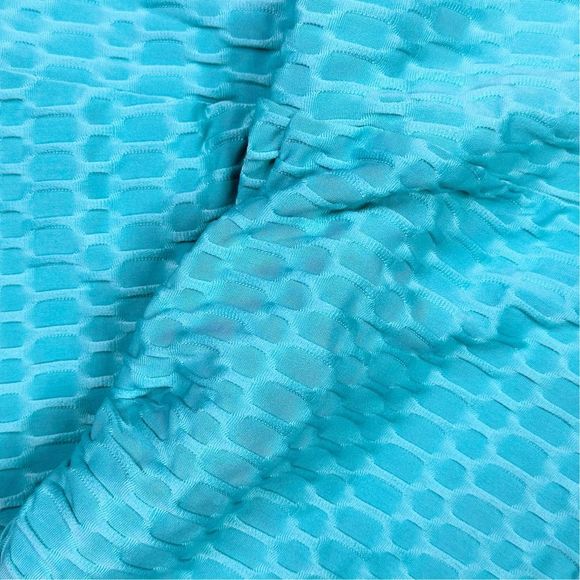 Mint Green Honeycomb High Waist Anti-Cellulite Push Up TikTok Leggings - Size XL - Picture 8 of 9